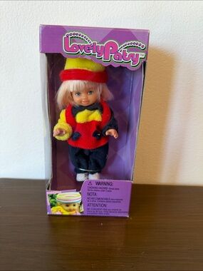 Vintage Little Doll in Red, Yellow & Black Outfit